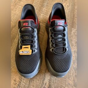 Skechers Men’s Slip-ins Steel Toe Memory Foam Work Black & Red Shoes Size 12 NEW